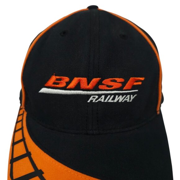 BNSF Railway Strapback Cap Hat Trucker Baseball Embroidered Logo Tracks Train - Picture 6 of 14
